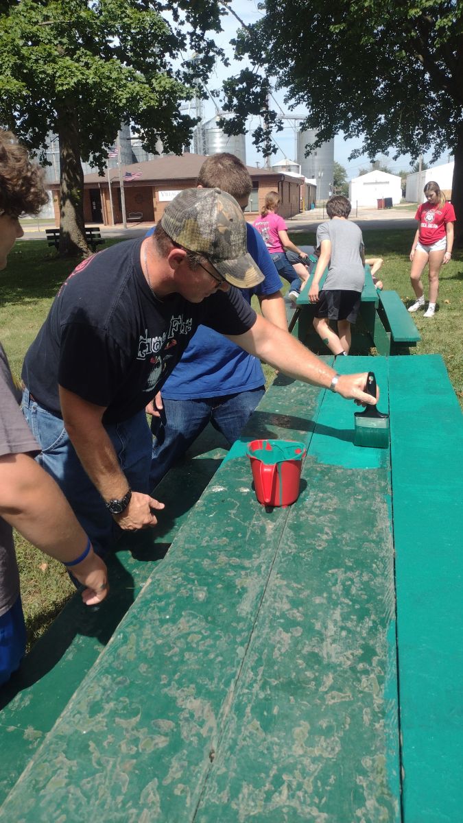 Painting Picnic Tables